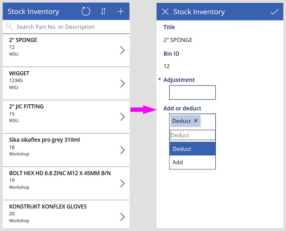 Process for managing a simple warehouse